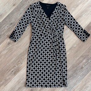 WHBM Black & White Wrap Dress